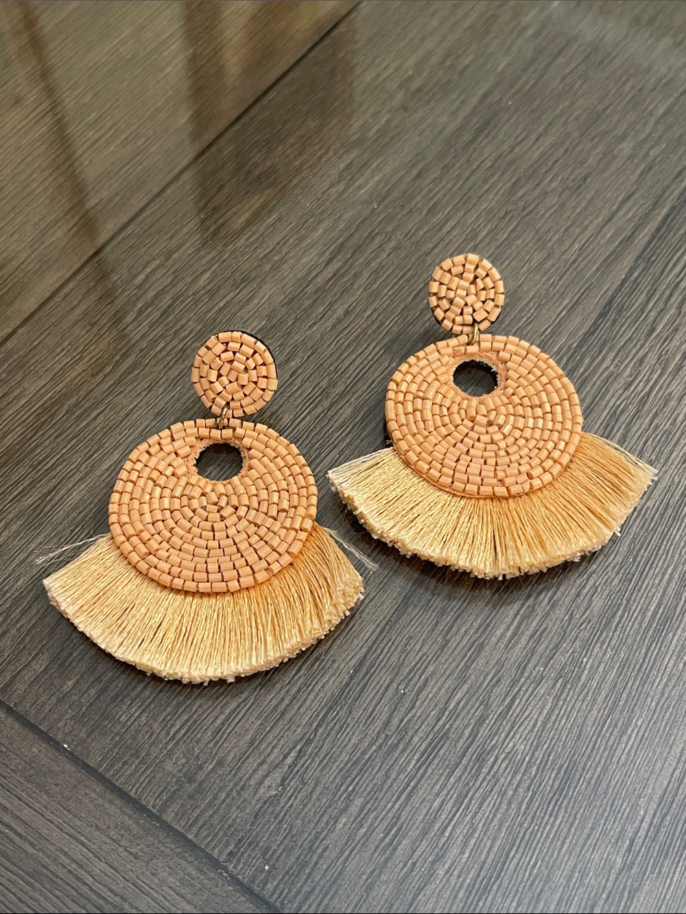Boutique Style Fan Tassel Beaded Statement Earrings